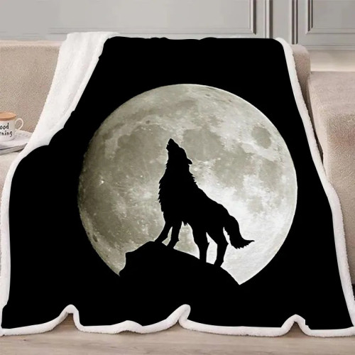 Howling Wolf Moon Blanket