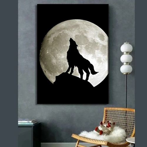 Howling Wolf Moon Painting Art