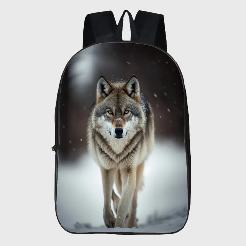 Wolf Print Backpack