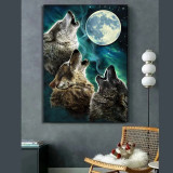 Three Wolf Moon Painting Art