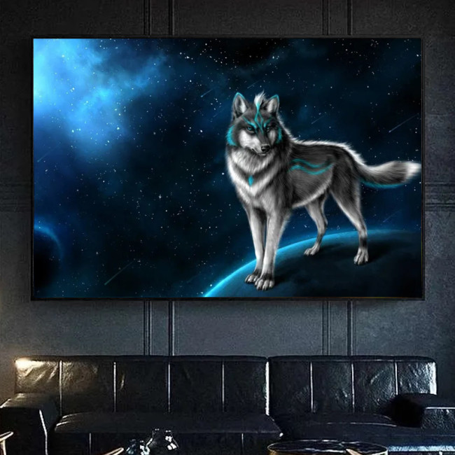 Wolf Cosmic Painting Art