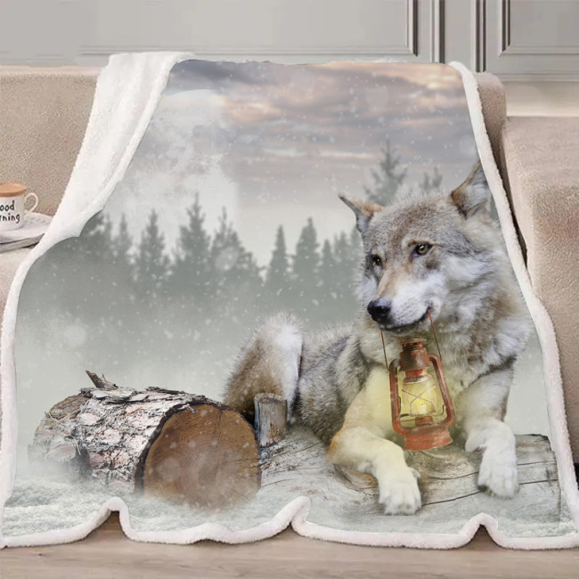 Christmas Wolf Blanket