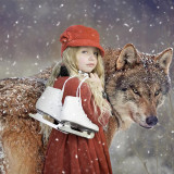 Wolf And Girl Blanket