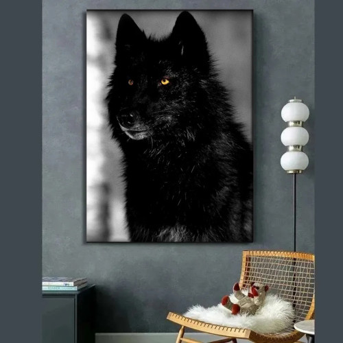 Black Wolf Wall Art