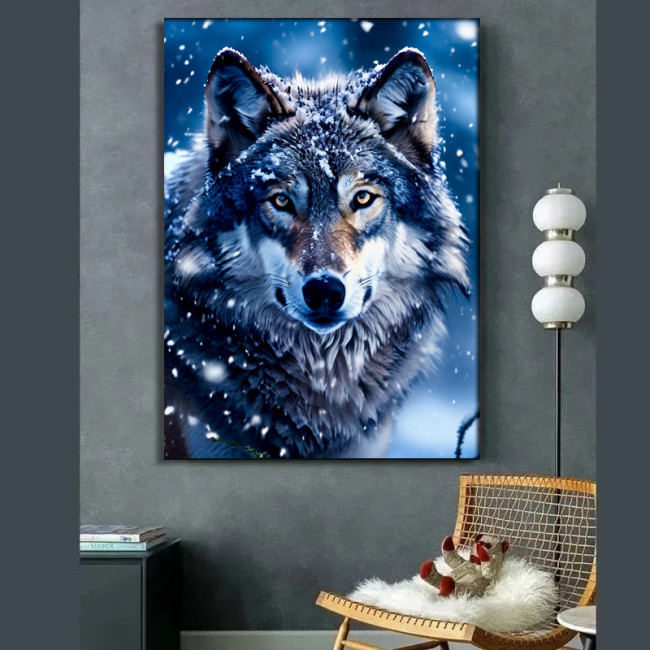 Snow Wolf Painting Art