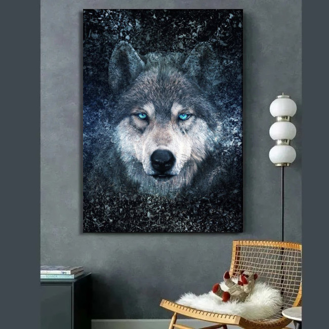 Galaxy Wolf Painting Art