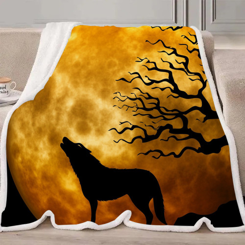 Halloween Wolf Howl Blanket