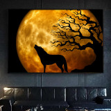 Halloween Wolf Howl Painting Art