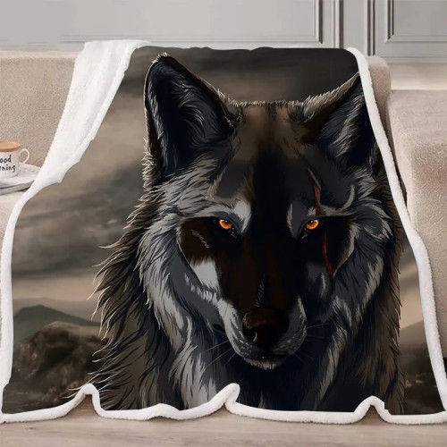 Cartoon Wolf Blanket