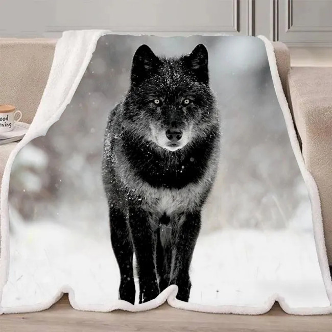 Black Wolf Blanket