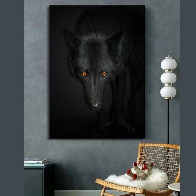 Black Wolf Painting Art