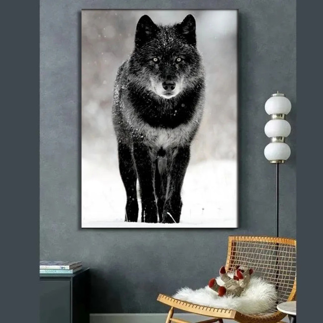 Black Wolf Painting Art