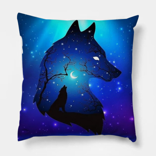 Galaxy Wolf Pillow Case
