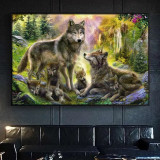 Wolf Family Painting Art