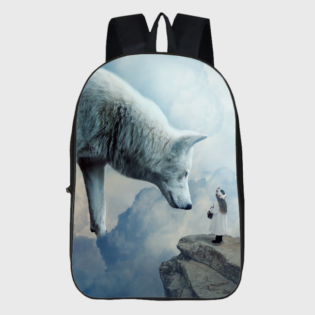 Girl And Wolf Backpack