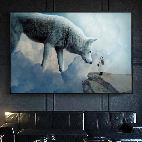 Girl And Wolf Wall Art