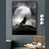 Wolf Howl Moon Painting Art