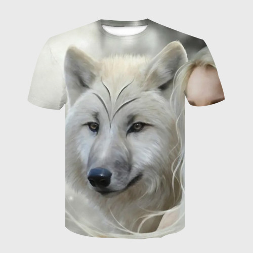 Wolf And Woman T-Shirt