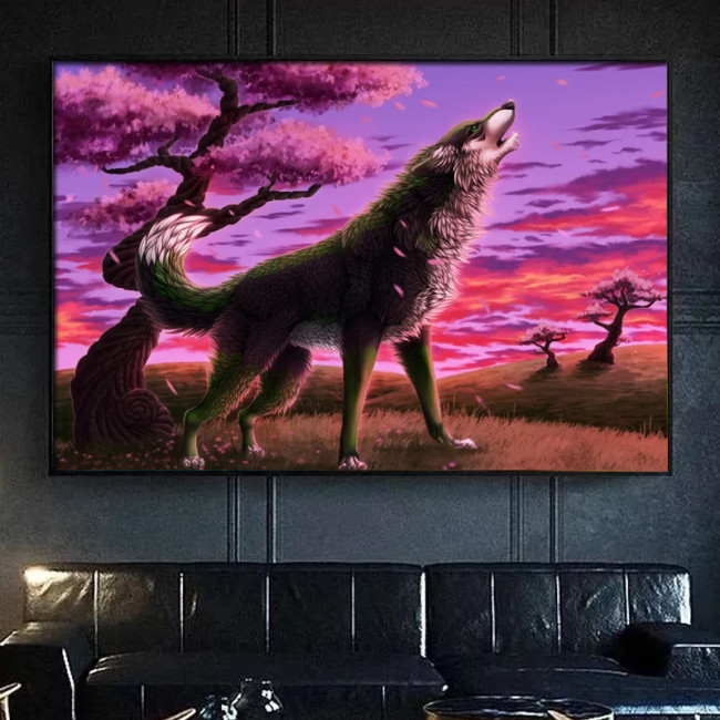 Spring Wolf Painting Art