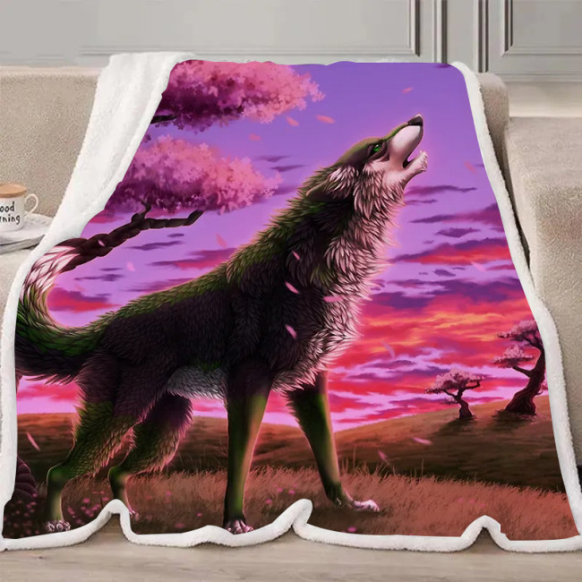 Spring Wolf Blanket