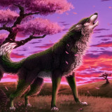 Spring Wolf Painting Art