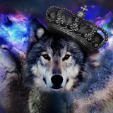 Galaxy Crowned Wolf Backpack