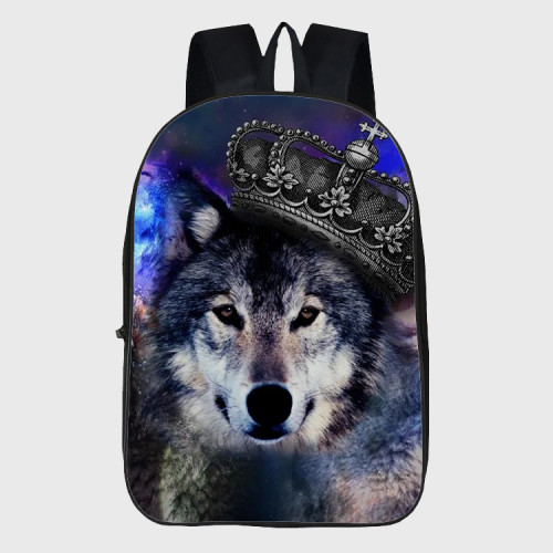 Galaxy Crowned Wolf Backpack