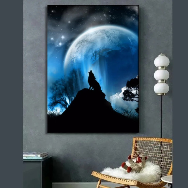 Fantasy World Wolf Painting Art