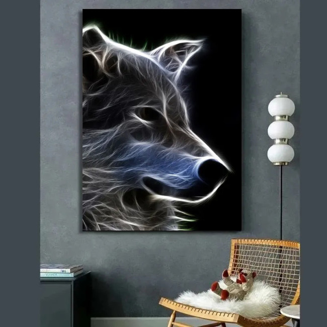 Abstract Wolf Painting Art