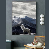 Winter Mountain Wolf Painting Art