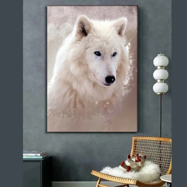 Mystical Arctic Wolf Painting Art