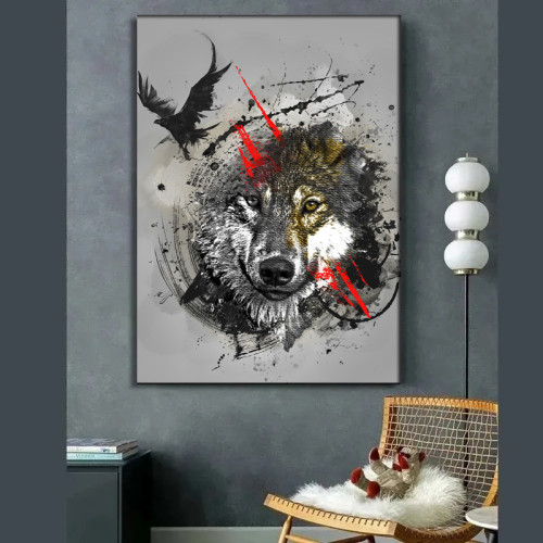 Wolf And Raven Wall Art