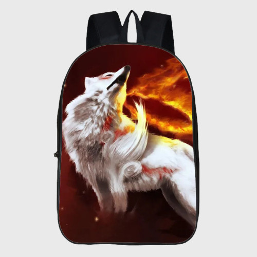 Anime Fire Wolf Backpack