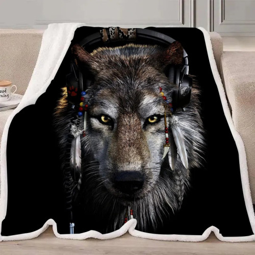 Native Wolf Blanket