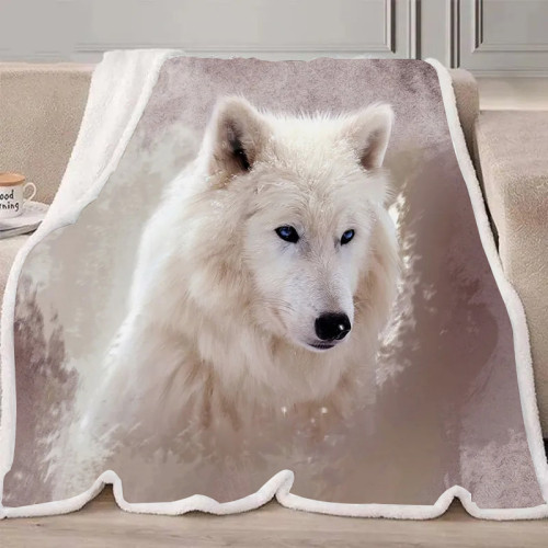 Mystical Arctic Wolf Blanket