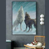 Anime Wolf Howling Painting Art