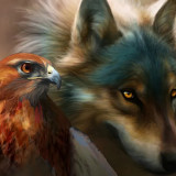 Eagle And Wolf Painting Art