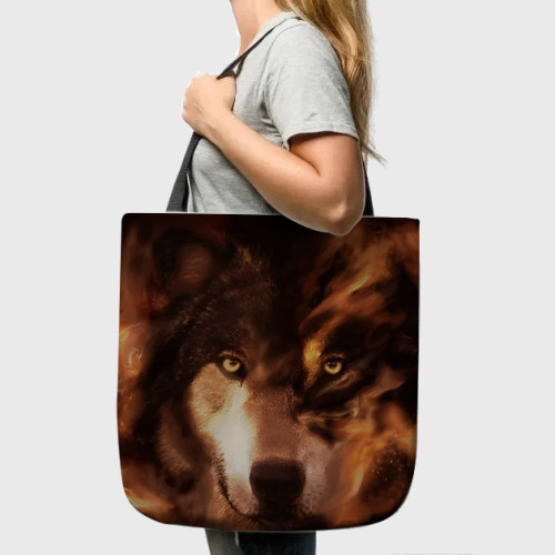 Fire Wolf Tote Bag