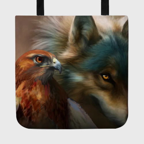 Eagle And Wolf Tote Bag