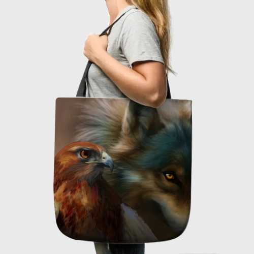 Eagle And Wolf Tote Bag