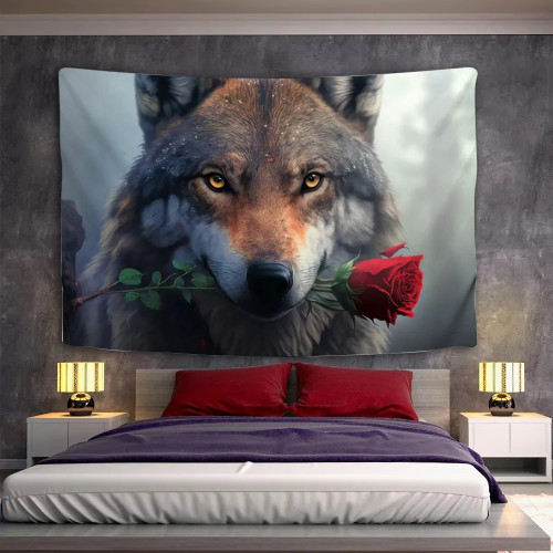Rose Wolf Tapestry