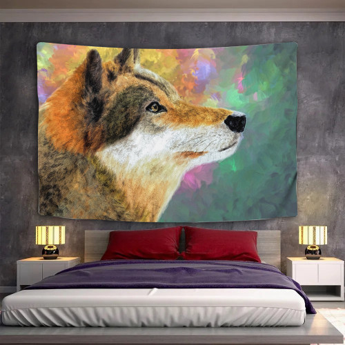 Wolf Drawing Tapestry
