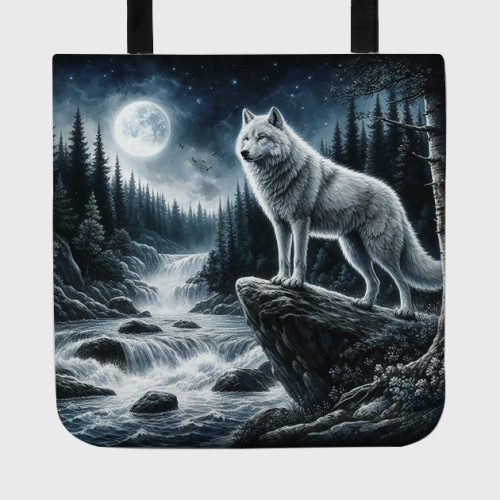 Mountain Wolf Moon Tote Bag