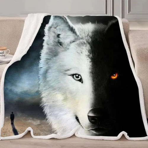 Yin Yang Wolf Blanket