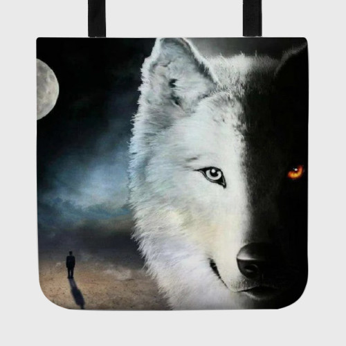 Yin Yang Wolf Tote Bag