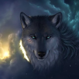 Sky Wolf Painting Art