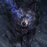 Scary Wolf Painting Art