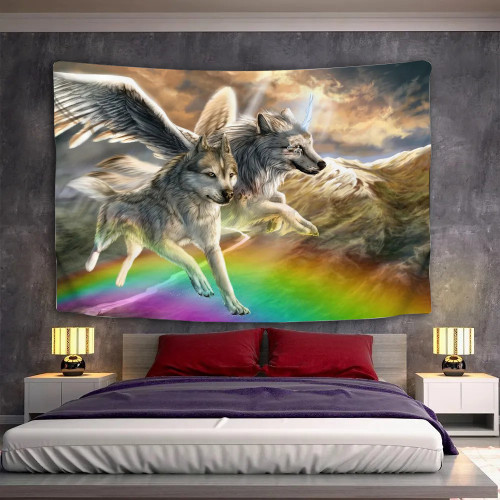 Wolf With Wings Tapestry