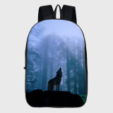 Howling Wolf In Forest Backpack