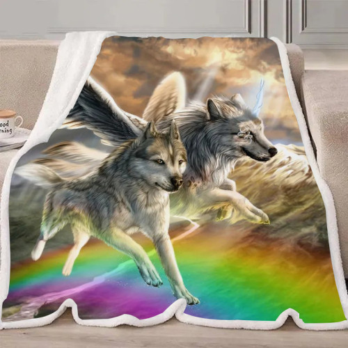 Wolf With Wings Blanket